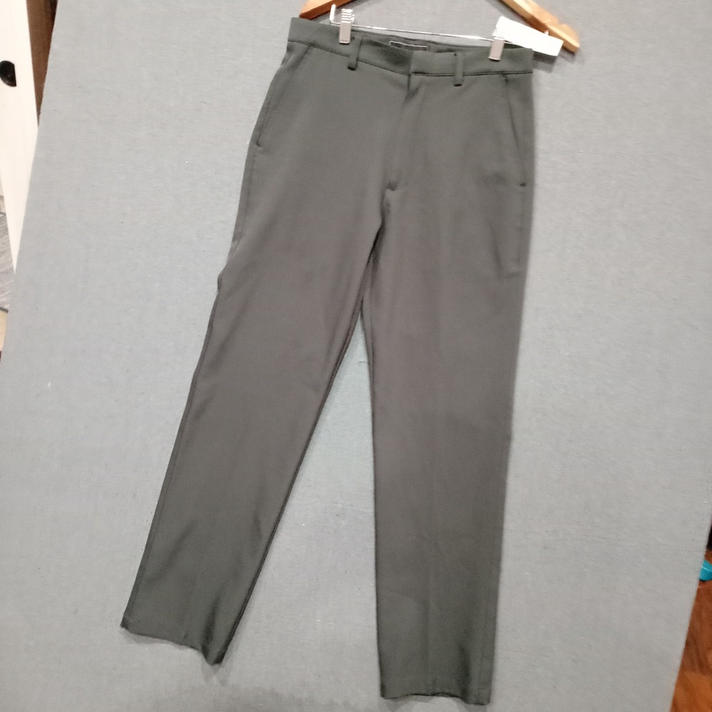 OOBE Mens Dress Pants 30/32 Charcoal Gray Flat Front Straight Leg Trousers